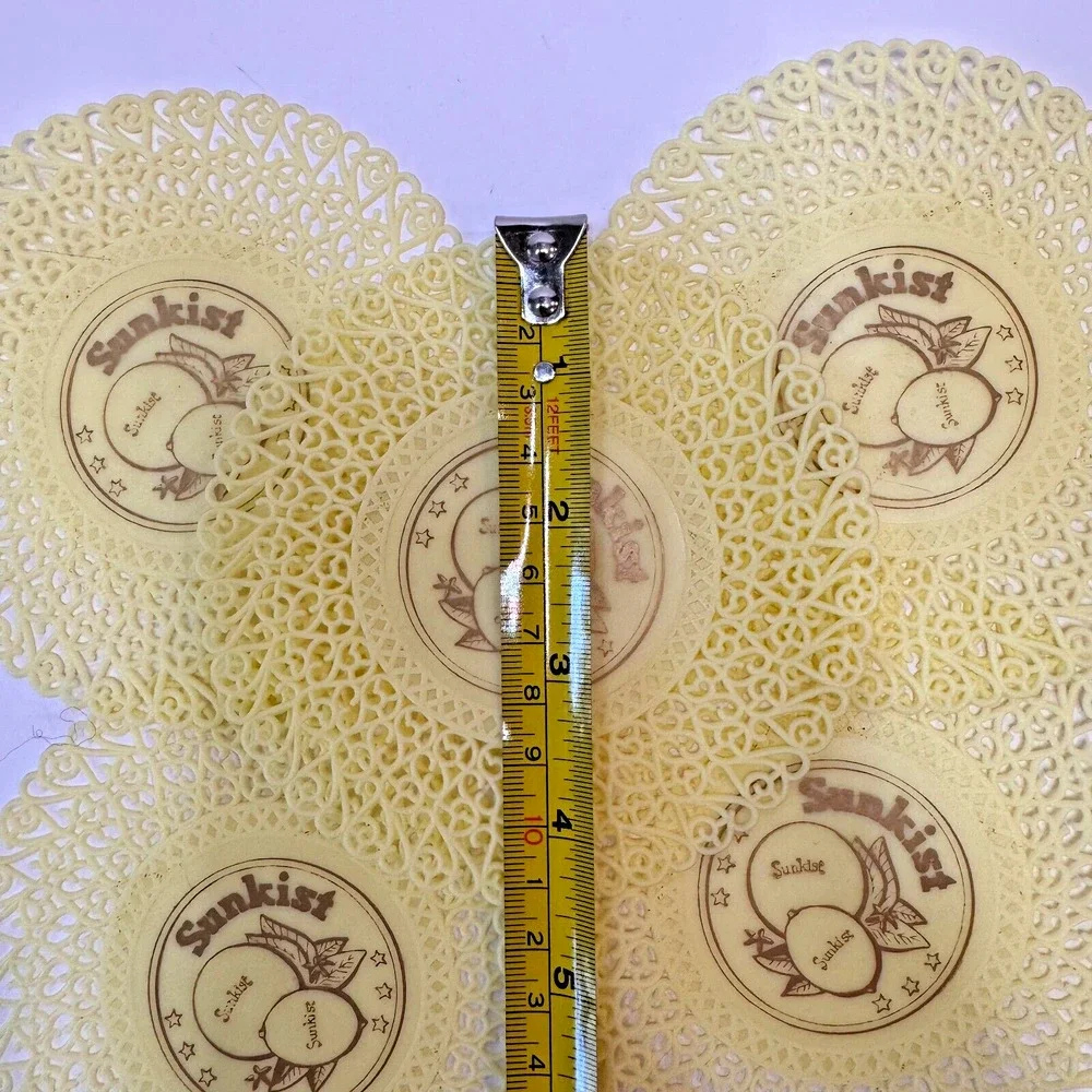 5x Retro VTG Sunkist Plastic Coasters 4.5